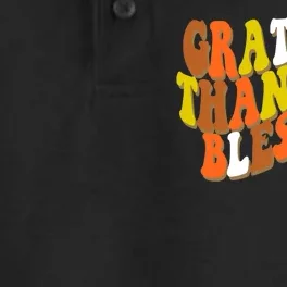 Grateful Thankful Blessed Retro Thanksgiving Dry Zone Grid Performance Polo