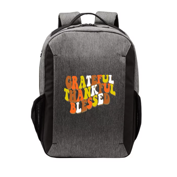 Grateful Thankful Blessed Retro Thanksgiving Vector Backpack