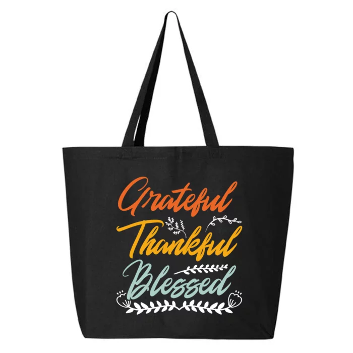 Grateful Thankful Blessed Thanksgiving 25L Jumbo Tote