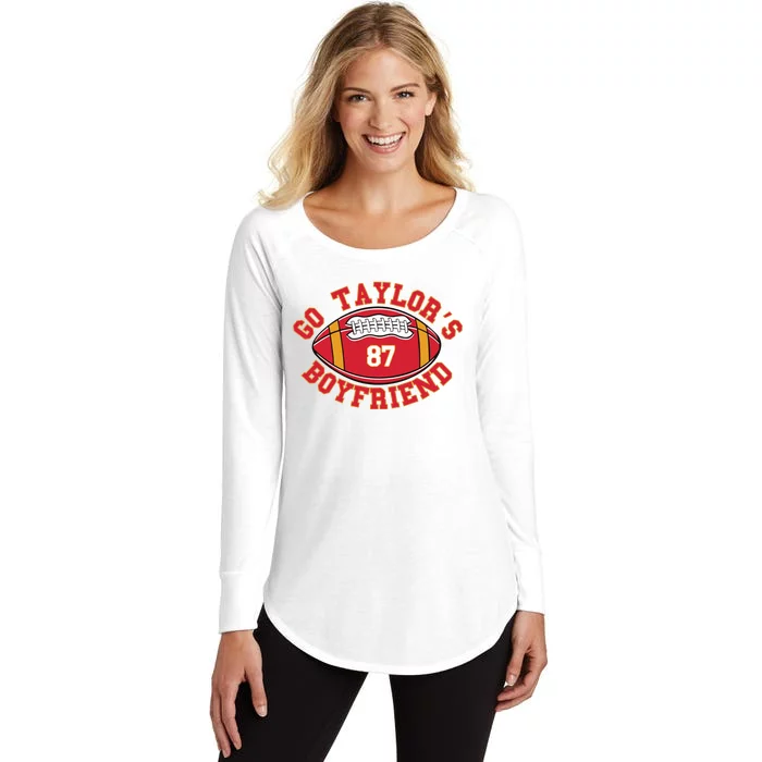 Go Taylors Boyfriend Football Women's Perfect Tri Tunic Long Sleeve Shirt