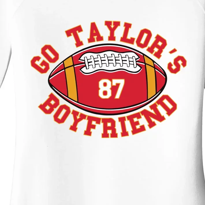 Go Taylors Boyfriend Football Women's Perfect Tri Tunic Long Sleeve Shirt