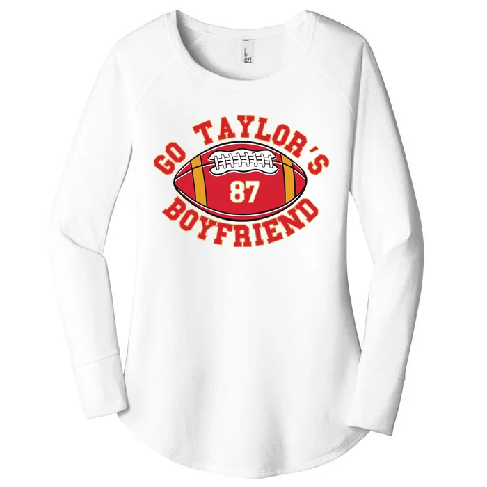 Go Taylors Boyfriend Football Women's Perfect Tri Tunic Long Sleeve Shirt