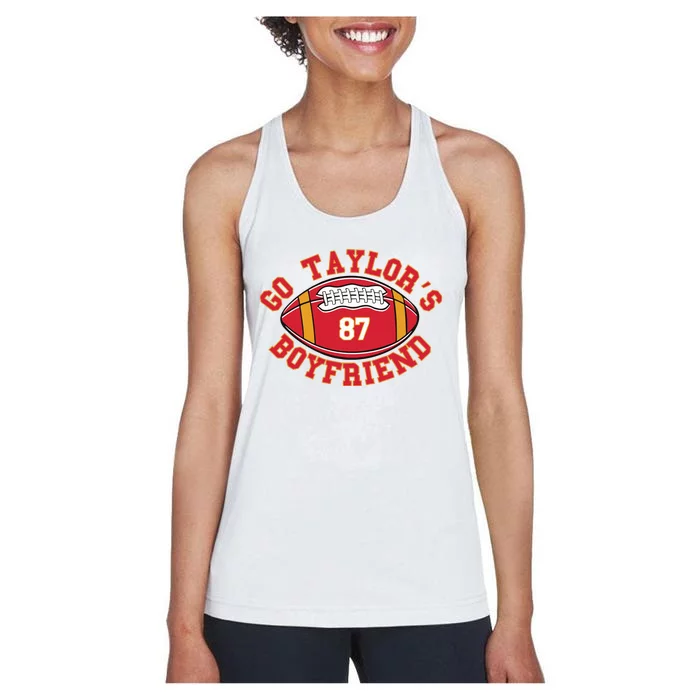 Go Taylors Boyfriend Football Women's Racerback Tank