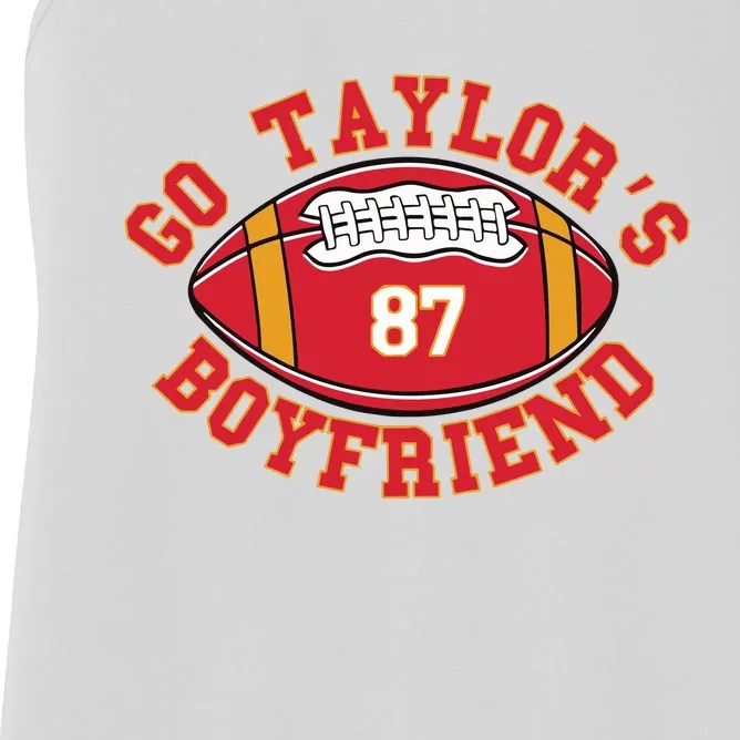 Go Taylors Boyfriend Football Women's Racerback Tank