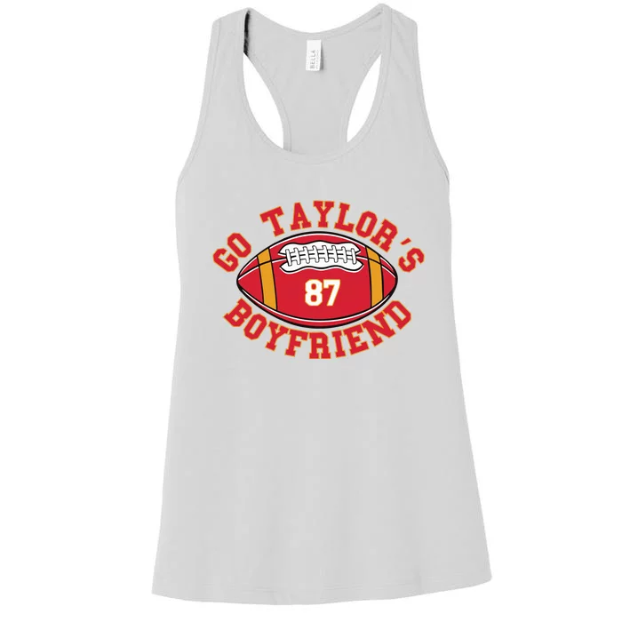 Go Taylors Boyfriend Football Women's Racerback Tank