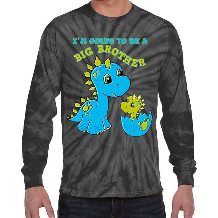 Going To Be A Big Brother Cute Dinosaur Lovers Tie-Dye Long Sleeve Shirt