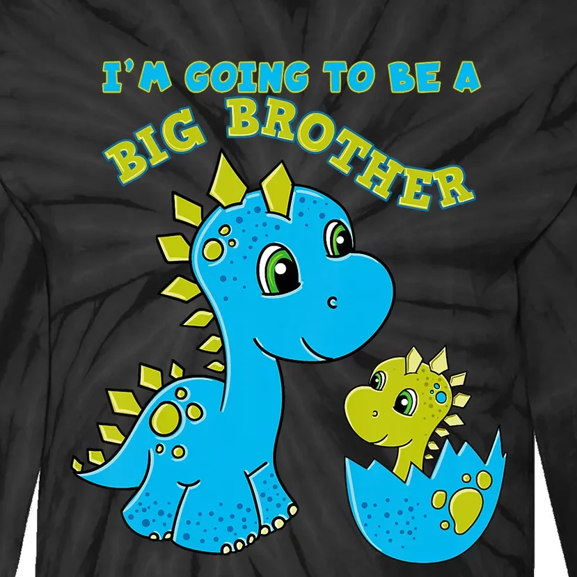 Going To Be A Big Brother Cute Dinosaur Lovers Tie-Dye Long Sleeve Shirt