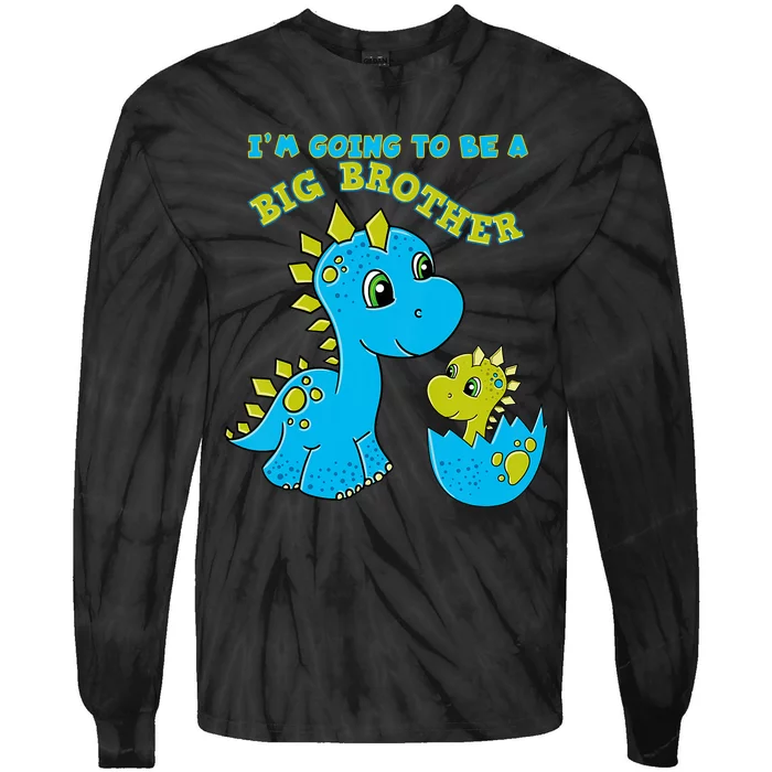 Going To Be A Big Brother Cute Dinosaur Lovers Tie-Dye Long Sleeve Shirt