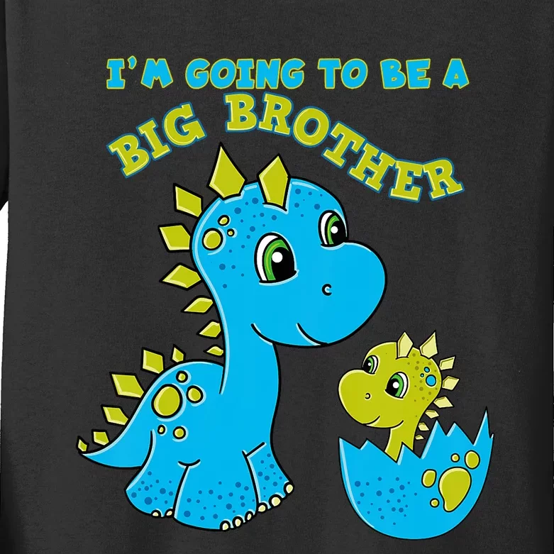 Going To Be A Big Brother Cute Dinosaur Lovers Kids Long Sleeve Shirt