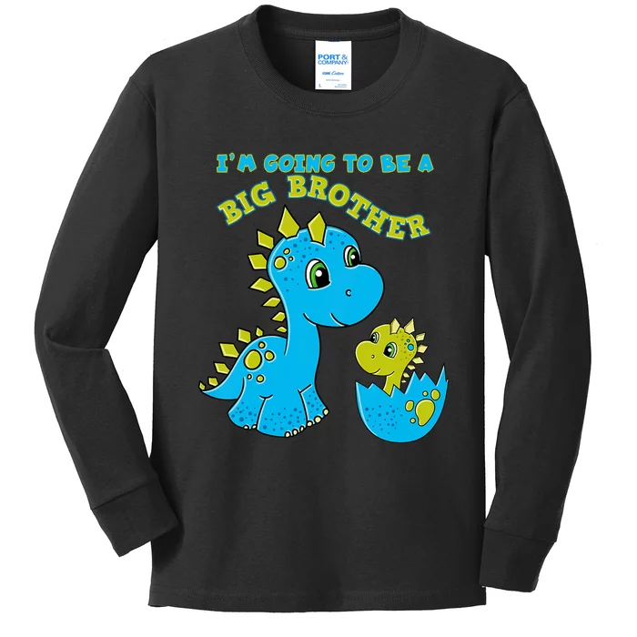 Going To Be A Big Brother Cute Dinosaur Lovers Kids Long Sleeve Shirt