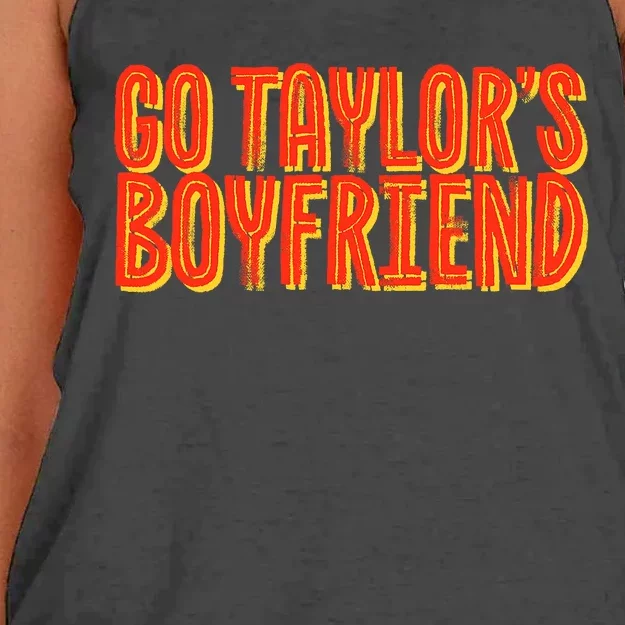 Go _taylor’S Boyfriend Football Funny Women's Knotted Racerback Tank