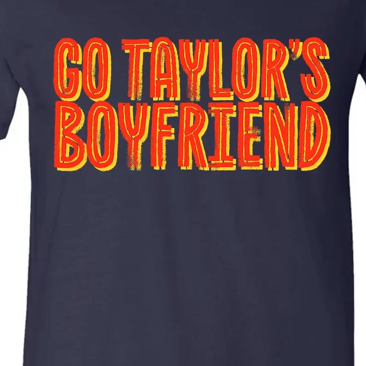 Go _taylor’S Boyfriend Football Funny V-Neck T-Shirt