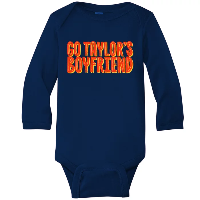 Go _taylor’S Boyfriend Football Funny Baby Long Sleeve Bodysuit