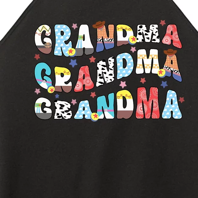 Grandma Toy Birthday Boy Story Family Matching Birthday Boy Women’s Perfect Tri Rocker Tank