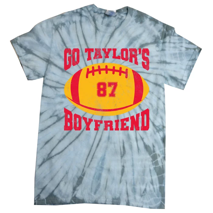 Go Taylors_ Boyfriend Football Season Game Day Tie-Dye T-Shirt