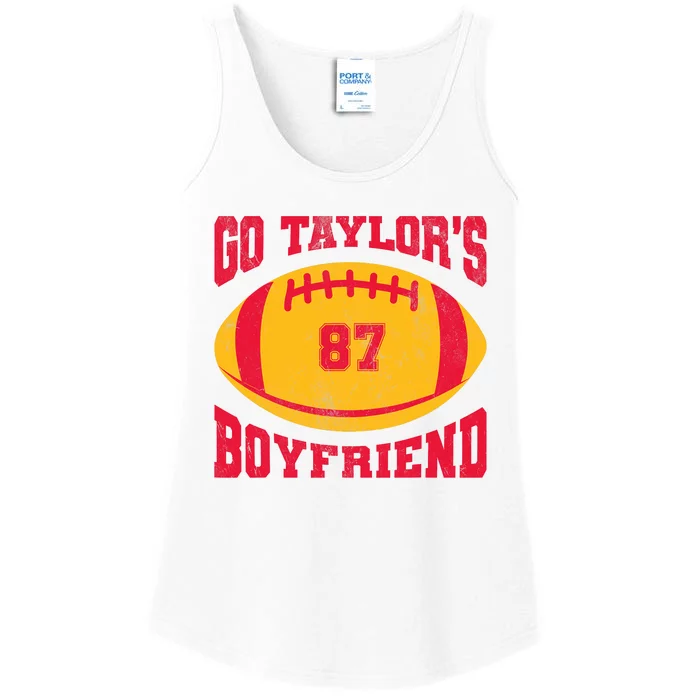 Go Taylors_ Boyfriend Football Season Game Day Ladies Essential Tank