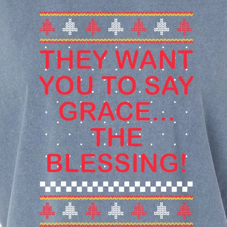 Grace The Blessing Ugly Christmas Sweaters Garment-Dyed Women's Muscle Tee