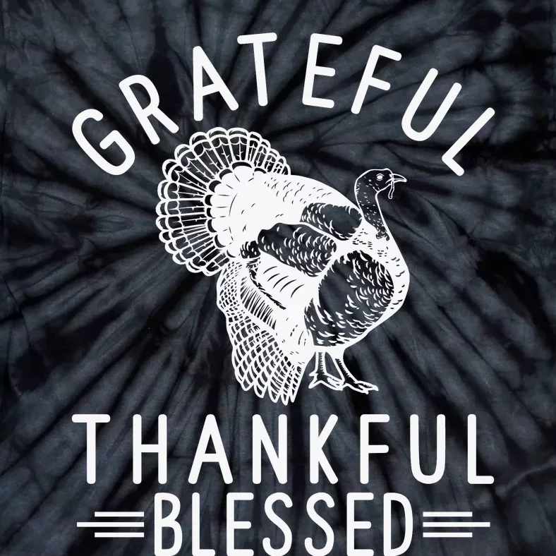 Grateful Thankful Blessed Tie-Dye T-Shirt