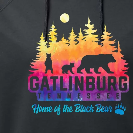 Gatlinburg Tennessee Bear Great Smoky Mountains Performance Fleece Hoodie