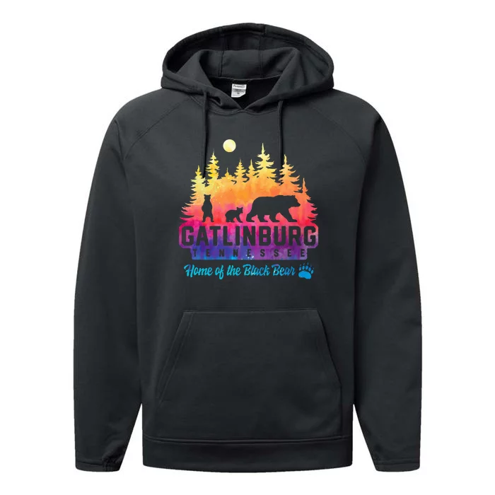 Gatlinburg Tennessee Bear Great Smoky Mountains Performance Fleece Hoodie