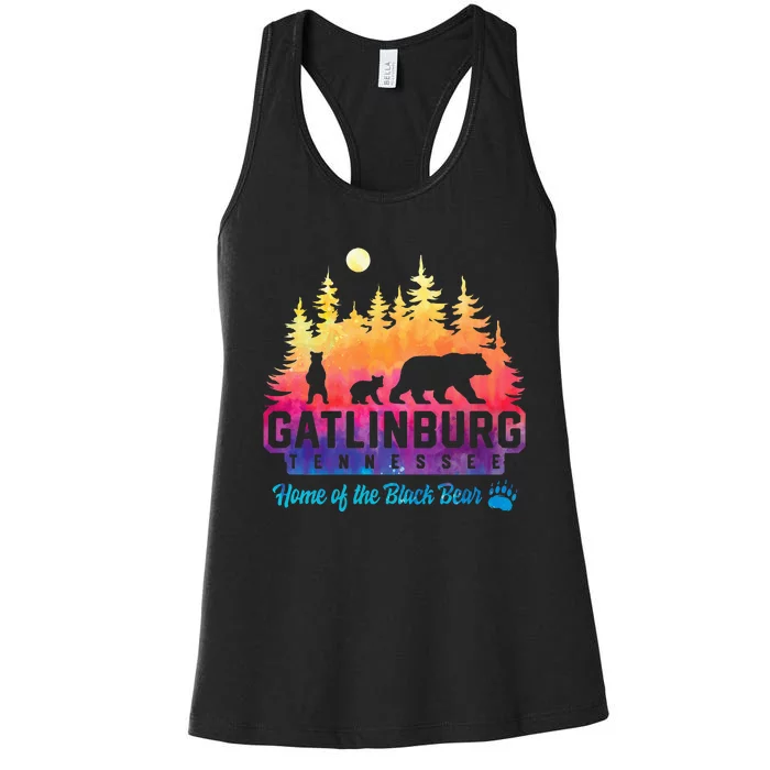 Gatlinburg Tennessee Bear Great Smoky Mountains Women's Racerback Tank