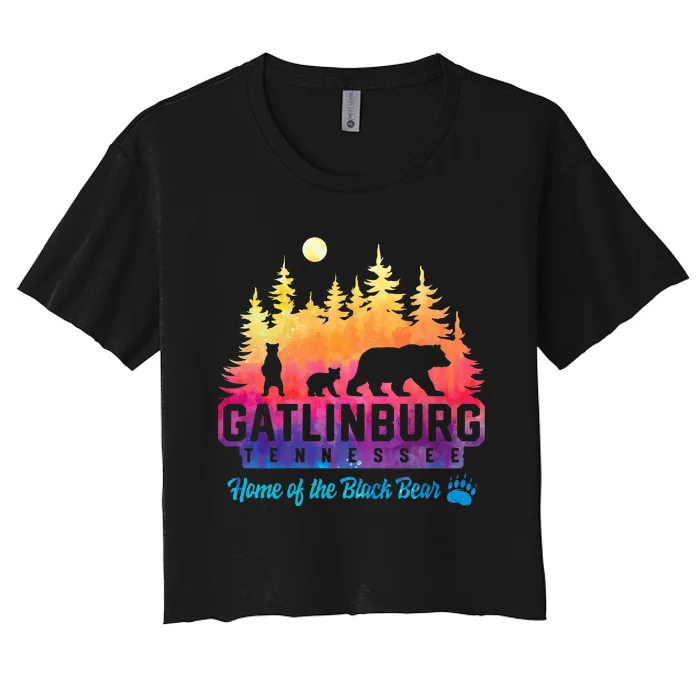 Gatlinburg Tennessee Bear Great Smoky Mountains Women's Crop Top Tee