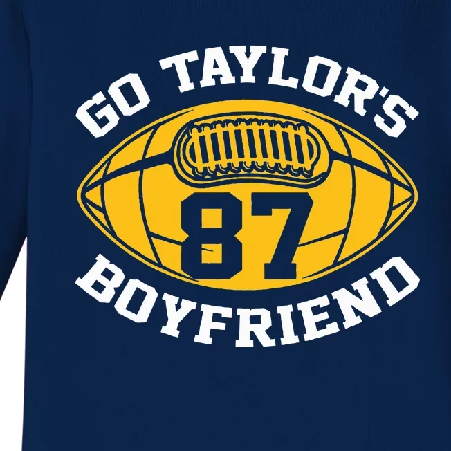 Go T.aylors Boyfriend Football Funny Go T.aylor's Baby Long Sleeve Bodysuit