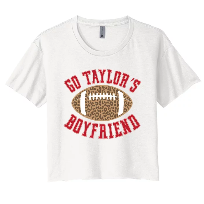 Go TS Boyfriend Funny Football Team Women's Crop Top Tee