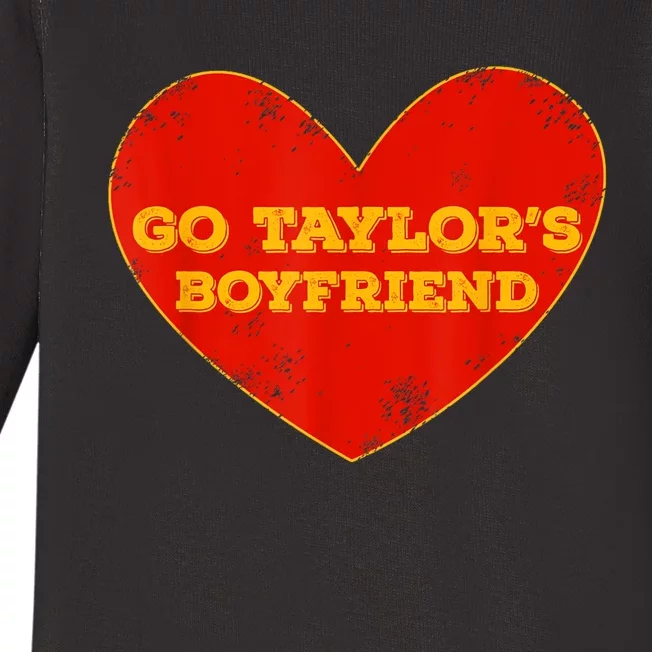 Go Taylor’S Boyfriend Red Heart Funny Baby Long Sleeve Bodysuit