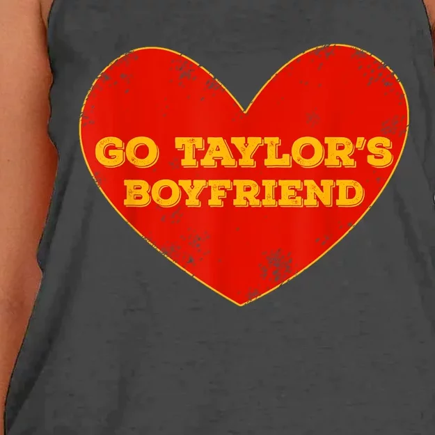 Go Taylor’S Boyfriend Red Heart Funny Women's Knotted Racerback Tank