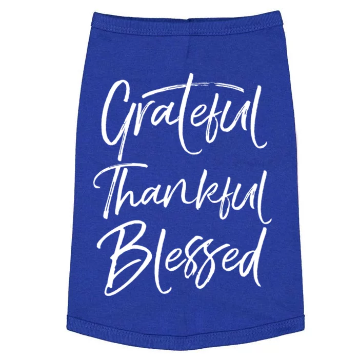 Grateful Thankful Blessed Cute Christian Thanksgiving Funny Gift Doggie Tank