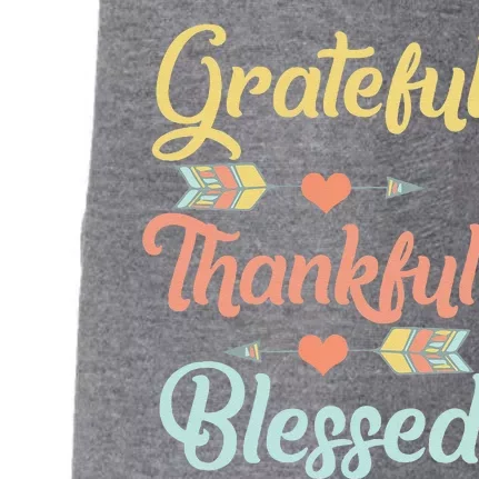 Grateful Thankful Blessed Cool Thanksgiving Day Gift Doggie 3-End Fleece Hoodie