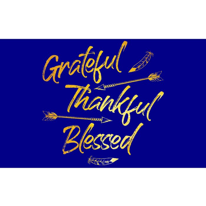 Grateful Thankful Blessed Gold Thanksgiving Day Gift Bumper Sticker