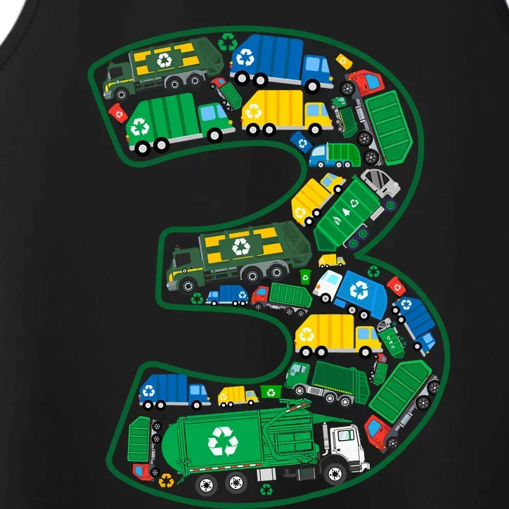 Garbage Truck Boy 3rd Birthday 3 Years Old Garbage Truck Boy Performance Tank