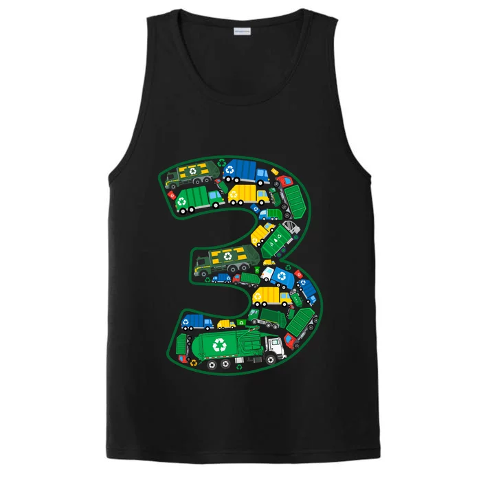 Garbage Truck Boy 3rd Birthday 3 Years Old Garbage Truck Boy Performance Tank