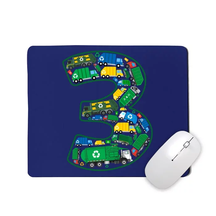 Garbage Truck Boy 3rd Birthday 3 Years Old Garbage Truck Boy Mousepad