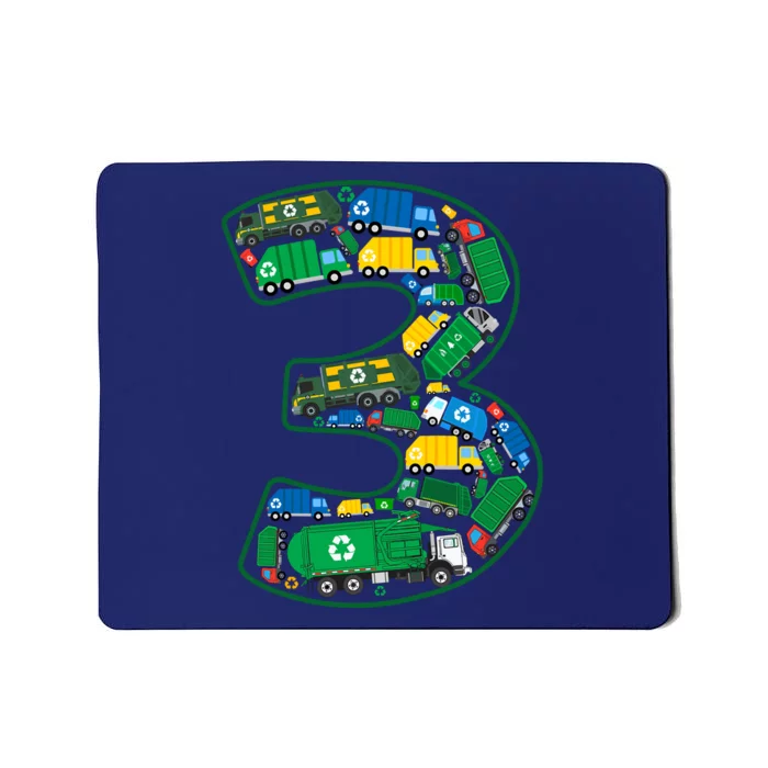 Garbage Truck Boy 3rd Birthday 3 Years Old Garbage Truck Boy Mousepad