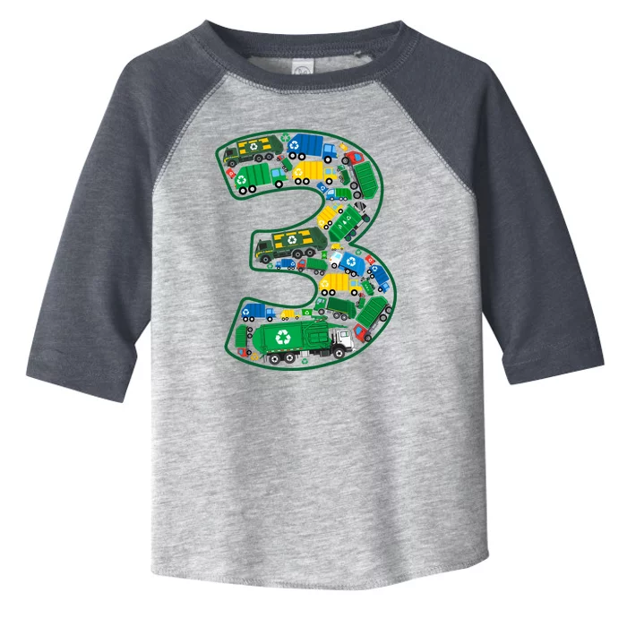 Garbage Truck Boy 3rd Birthday 3 Years Old Garbage Truck Boy Toddler Fine Jersey T-Shirt