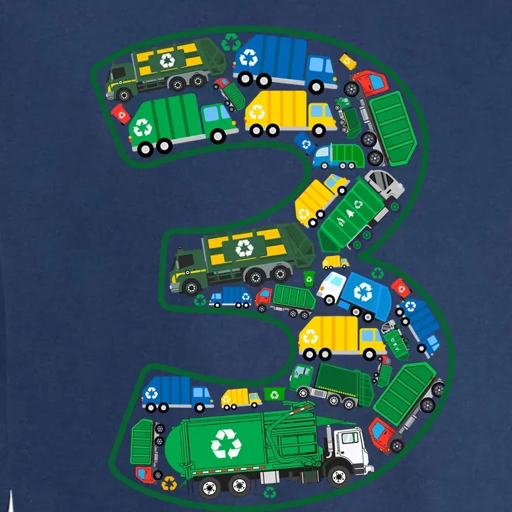 Garbage Truck Boy 3rd Birthday 3 Years Old Garbage Truck Boy Garment-Dyed Sweatshirt