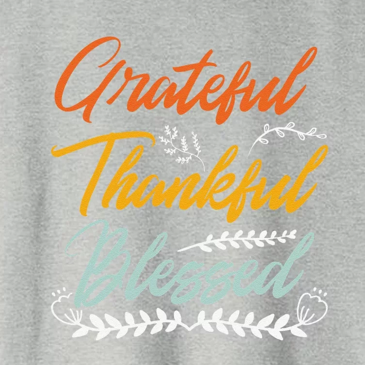 Grateful Thankful Blessed Thanksgiving Women's Crop Top Tee