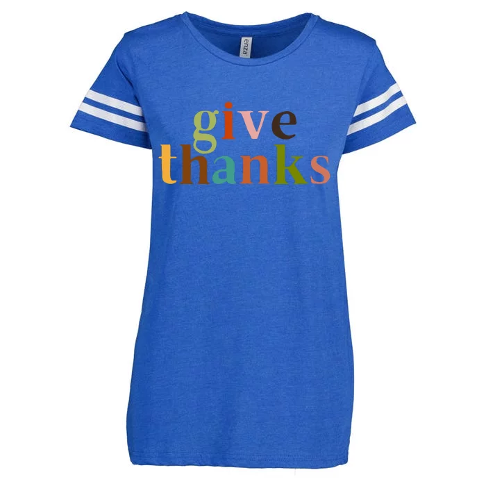 Give Thanks Be Thankful Thankgiving Enza Ladies Jersey Football T-Shirt