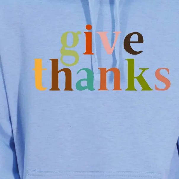 Give Thanks Be Thankful Thankgiving Unisex Surf Hoodie