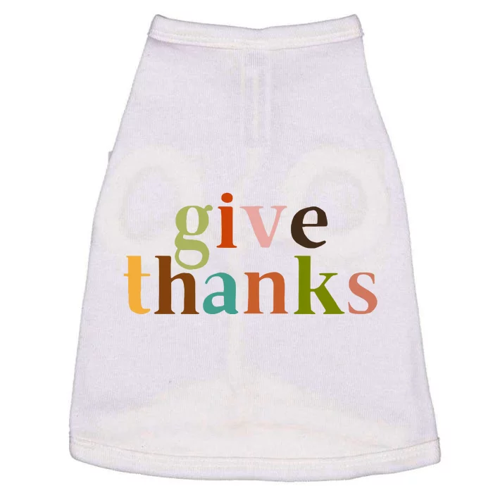 Give Thanks Be Thankful Thankgiving Doggie Tank