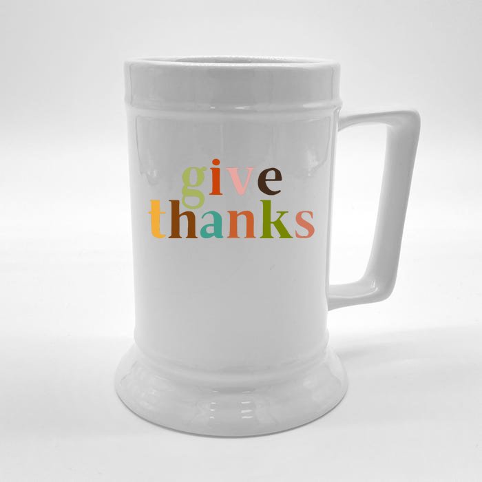 Give Thanks Be Thankful Thankgiving Front & Back Beer Stein