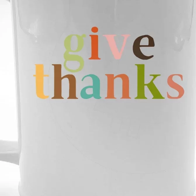 Give Thanks Be Thankful Thankgiving Front & Back Beer Stein