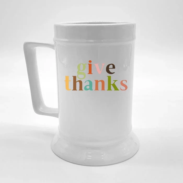 Give Thanks Be Thankful Thankgiving Front & Back Beer Stein