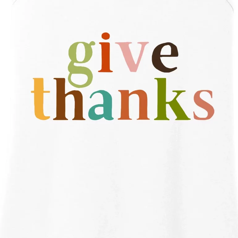 Give Thanks Be Thankful Thankgiving Ladies Essential Tank