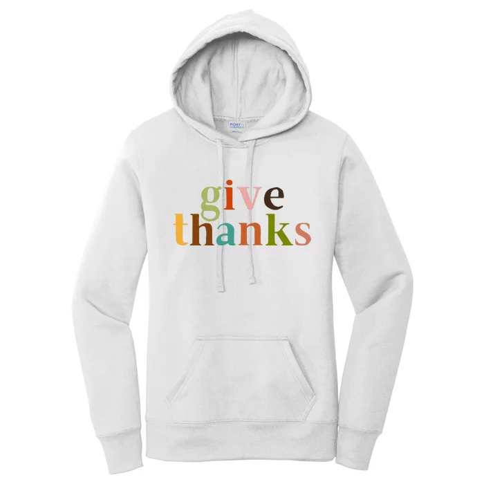 Give Thanks Be Thankful Thankgiving Women's Pullover Hoodie