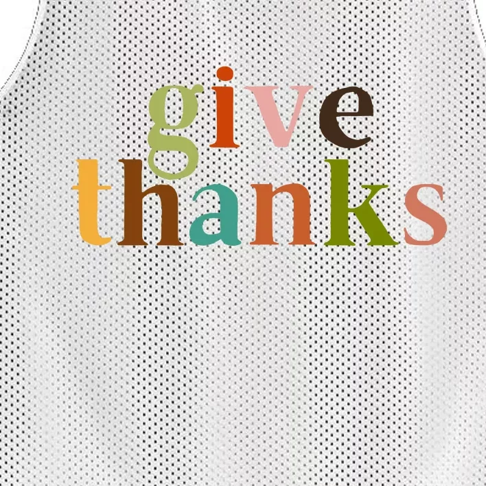 Give Thanks Be Thankful Thankgiving Mesh Reversible Basketball Jersey Tank