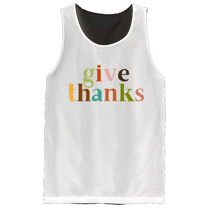 Give Thanks Be Thankful Thankgiving Mesh Reversible Basketball Jersey Tank